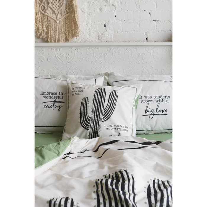 Постельное бельё евро «Этель. Кактус», ранфорс