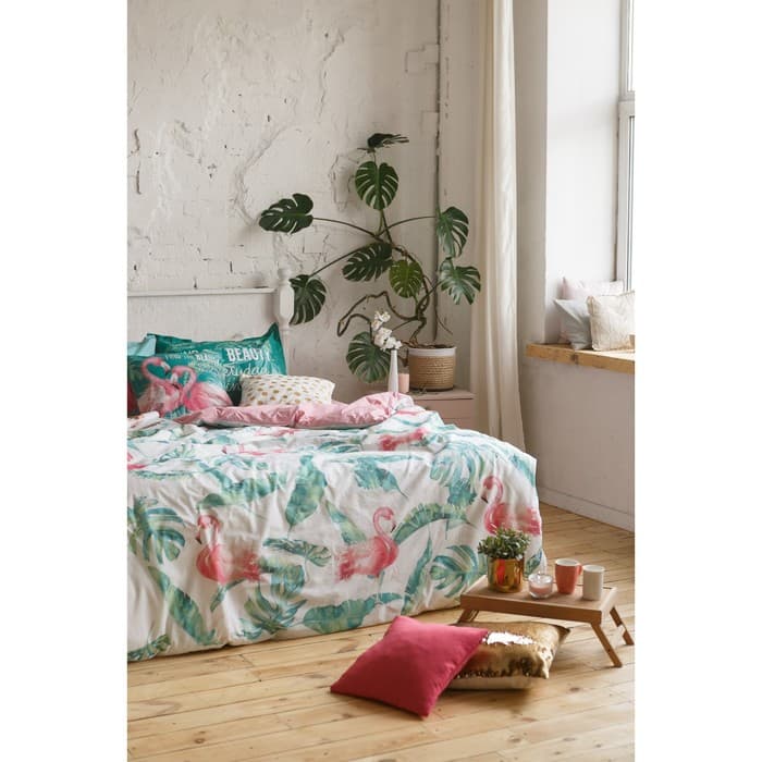Постельное бельё евро «Этель. Фламинго», ранфорс