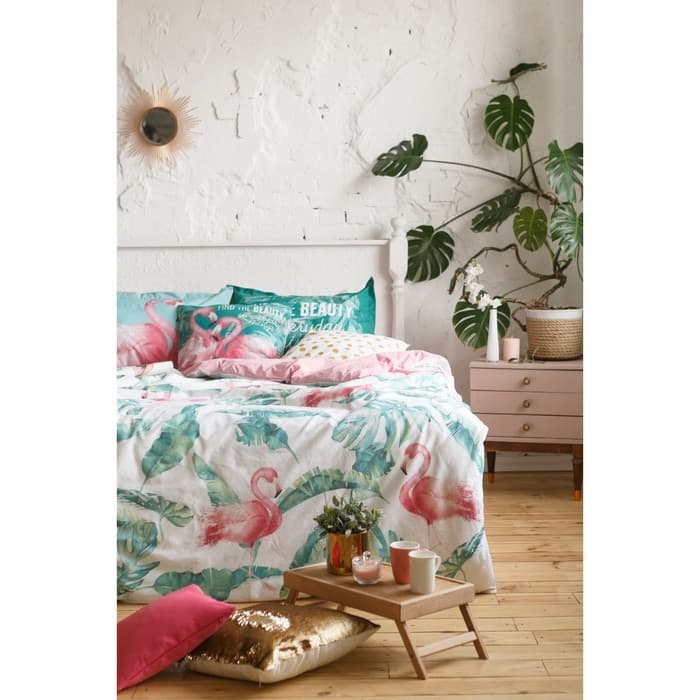 Постельное бельё евро «Этель. Фламинго», ранфорс
