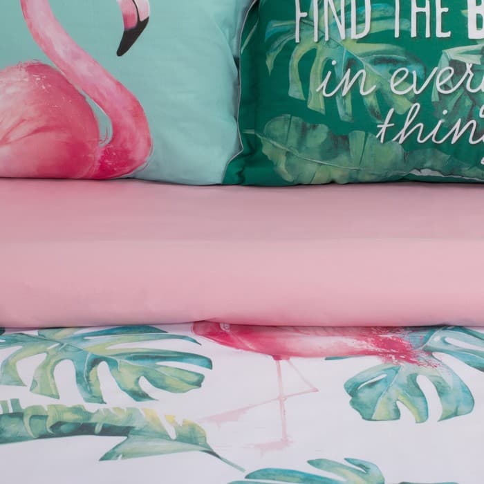 Постельное бельё евро «Этель. Фламинго», ранфорс