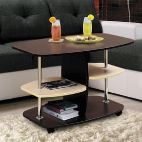 Стол журнальный №2, 900×500×505 мм, цвет венге / дуб выбеленный матовый