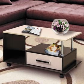 Стол журнальный №13, 900×500×475 мм, цвет венге/дуб млечный