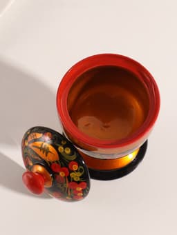 Сахарница дерево хохлома «Ягодка на ножке», 12×9 см