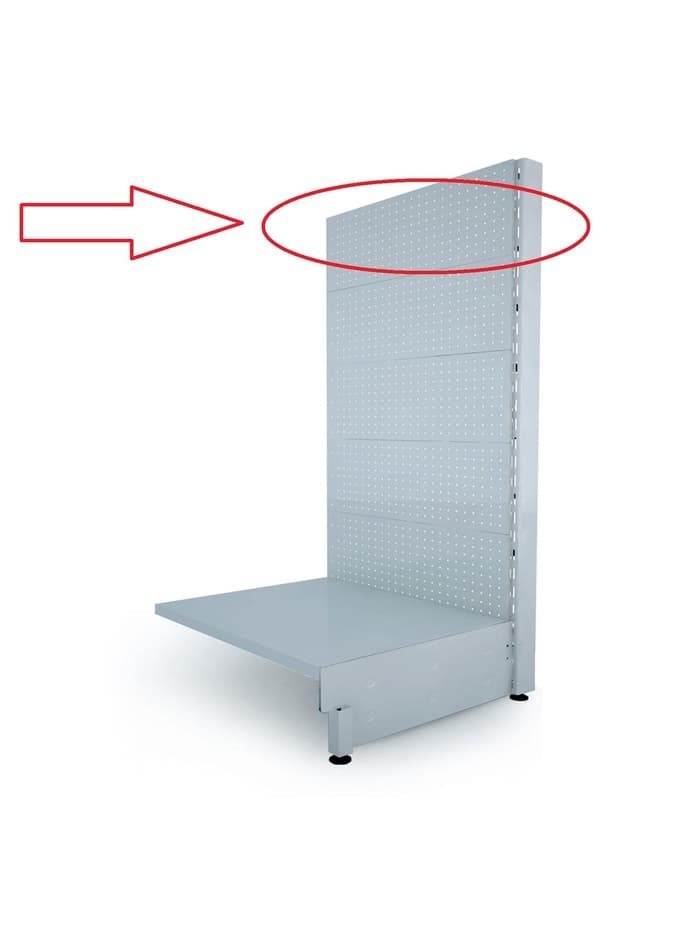 Панель для стеллажа, 35×100 см, перфорированная, шаг 2.5 см, белая