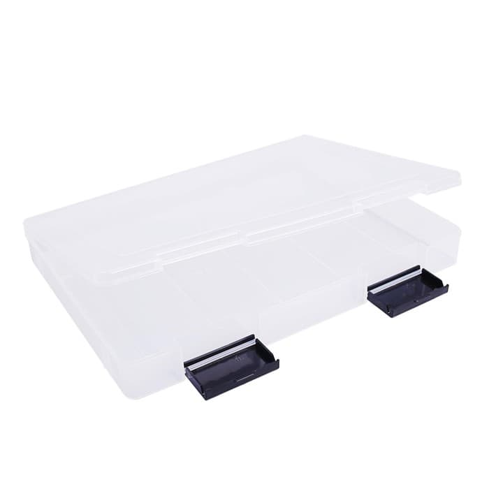 Папка для документов А4, с черными защелками, 230×305×40 мм, прозрачный корпус