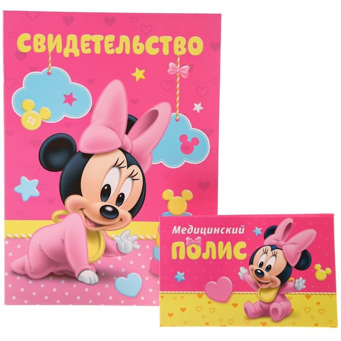 Обложка для документов набор «Мои первые документы», Минни Маус, 21×30 см