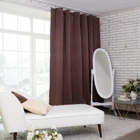 Штора блэкаут портьерная «Этель», 145×265 см, шоколадная