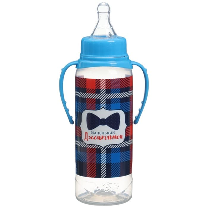 Подарочный детский набор M&B «Джентльмен»: бутылочки для кормления 150 и 250 мл, прямые, от 0 мес., голубой