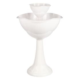 Клумба пластиковая, 2 яруса, d=25–55 см, высота бортика 87 см, на высокой ножке, белая