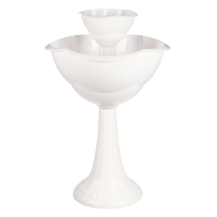 Клумба пластиковая, 2 яруса, d=25–55 см, высота бортика 87 см, на высокой ножке, белая