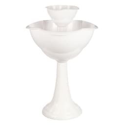 Клумба пластиковая, 2 яруса, d=25–55 см, высота бортика 87 см, на высокой ножке, белая