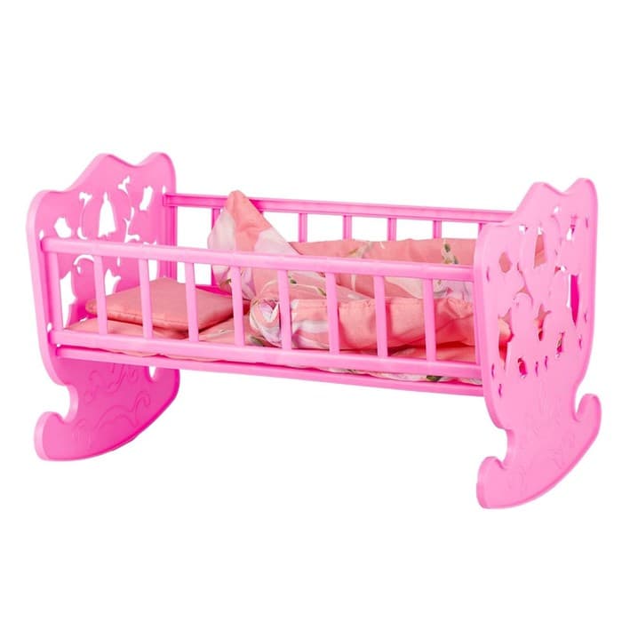 Кровать кукольная, с комплектом белья: матрас, подушка, одеяло (48×30 см)