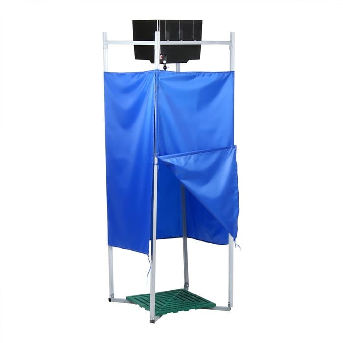 Душ дачный, 80×80×250 см, тент, бак пластиковый, 55 л, с ЭВН