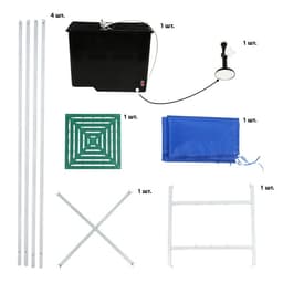 Душ дачный, 80×80×250 см, тент, бак пластиковый, 55 л, с ЭВН