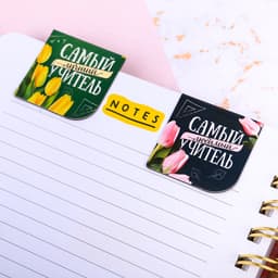 Магнитные закладки для книг, 4 шт., в открытке «Любимому учителю»