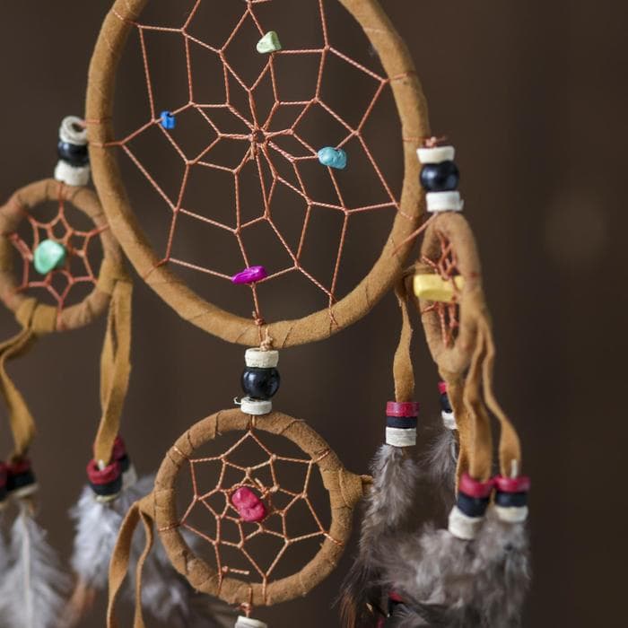 Ловец снов «Пять коричневых колец», 0.7×15×40 см