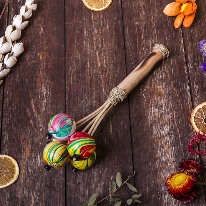 Сувенирный музыкальный инструмент «Маракас составной», 9×9×25 см, МИКС