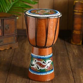 Сувенирный музыкальный инструмент «Барабан Джембе ящерица», 14×14×30 см, МИКС