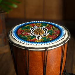 Сувенирный музыкальный инструмент «Барабан Джембе ящерица», 14×14×30 см, МИКС