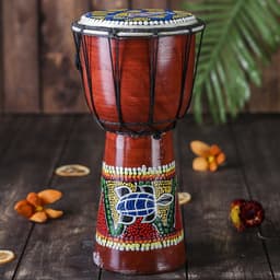 Сувенирный музыкальный инструмент «Барабан Джембе ящерица», 14×14×30 см, МИКС