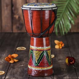 Сувенирный музыкальный инструмент «Барабан Джембе ящерица», 14×14×30 см, МИКС