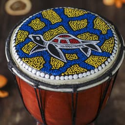 Сувенирный музыкальный инструмент «Барабан Джембе ящерица», 14×14×30 см, МИКС