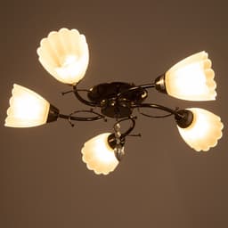 Люстра «Гелия», 5×40 Вт Е27, черный хром, 54×52×17 см