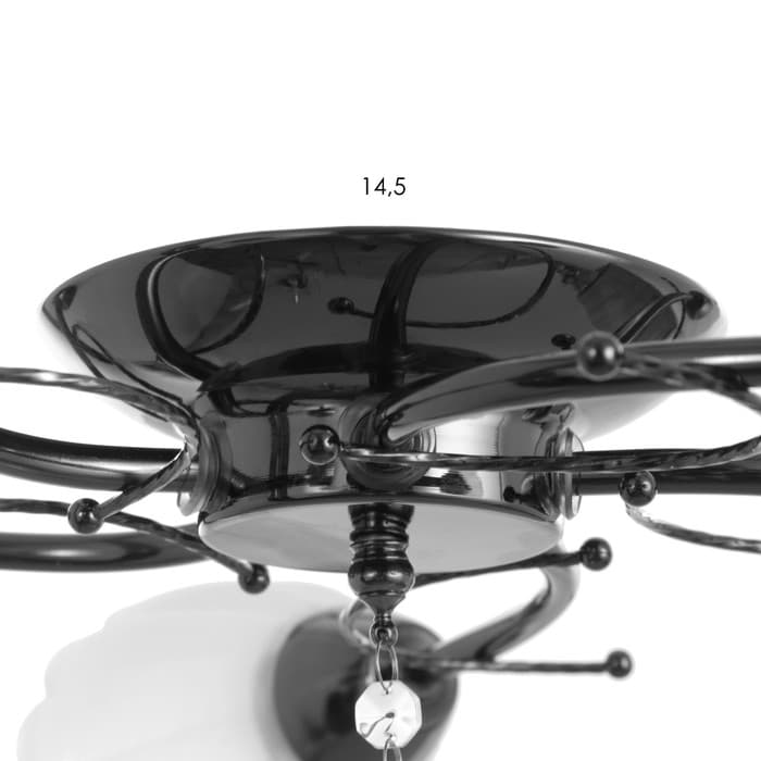 Люстра «Гелия», 5×40 Вт Е27, черный хром, 54×52×17 см