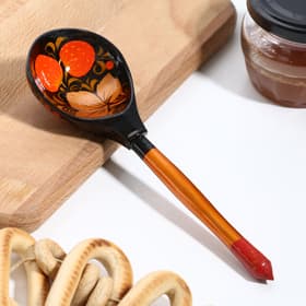 Ложка деревянная «Хохлома», полубаская, традиционная роспись