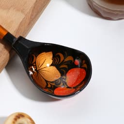 Ложка деревянная «Хохлома», полубаская, традиционная роспись