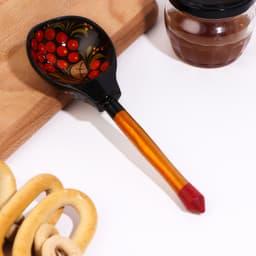 Ложка деревянная «Хохлома», полубаская, традиционная роспись