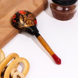 Ложка деревянная «Хохлома», полубаская, традиционная роспись