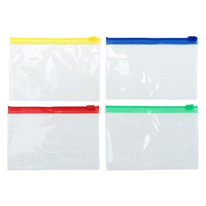 Папка-конверт на молнии А7+, 200 мкр, прозрачная молния, 8.5×13 см