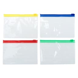 Папка-конверт на молнии А7+, 200 мкр, прозрачная молния, 8.5×13 см