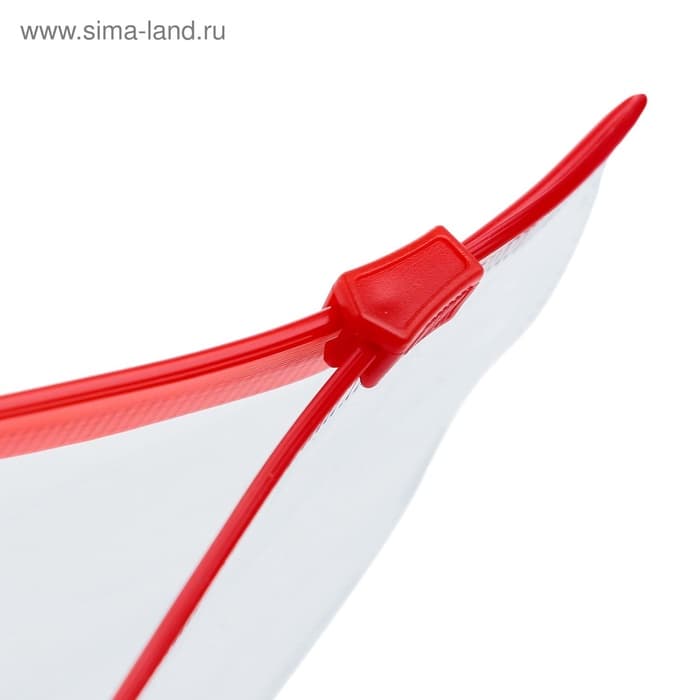 Папка-конверт на ZIP-молнии Calligrata А65 (122×240 мм), 100 мкм, прозрачная, МИКС