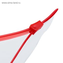 Папка-конверт на ZIP-молнии А65, 100 мкм, прозрачная с цветной молнией, МИКС