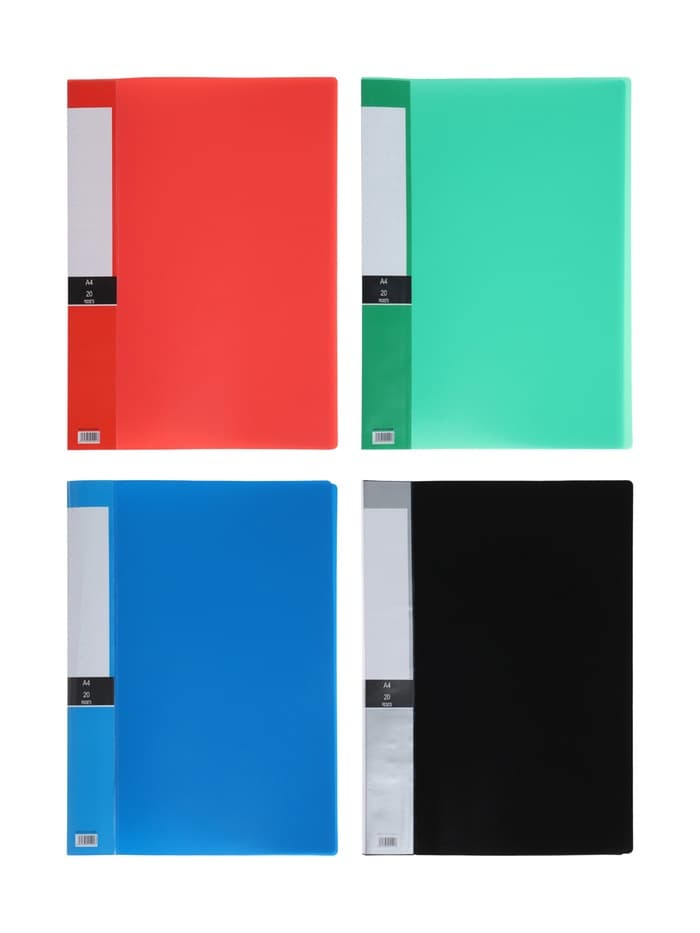 Папка А4, 20 файлов, 400 мкм, МИКС