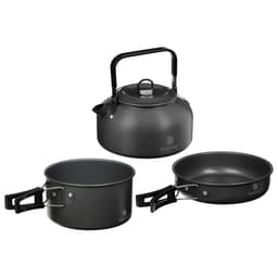 Набор туристической посуды maclay: чайник, кастрюля, сковорода, в сетке, алюминий