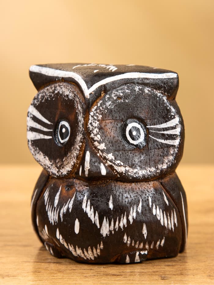 Сувенирный набор «Совы с перьями», 3 шт., 6×19×8 см, дерево