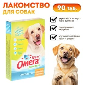 Лакомство Омега Neo+ «Здоровые суставы» для собак, с глюкозамином и коллагеном, 90 табл