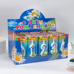 Свечи для торта цифры «С Днём Рождения», 10.2 см, в шоу-боксе, 50 штук