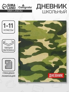 Дневник школьный для 1-11 классов, «Хаки», твёрдая обложка 7БЦ, глянцевая ламинация, 40 листов