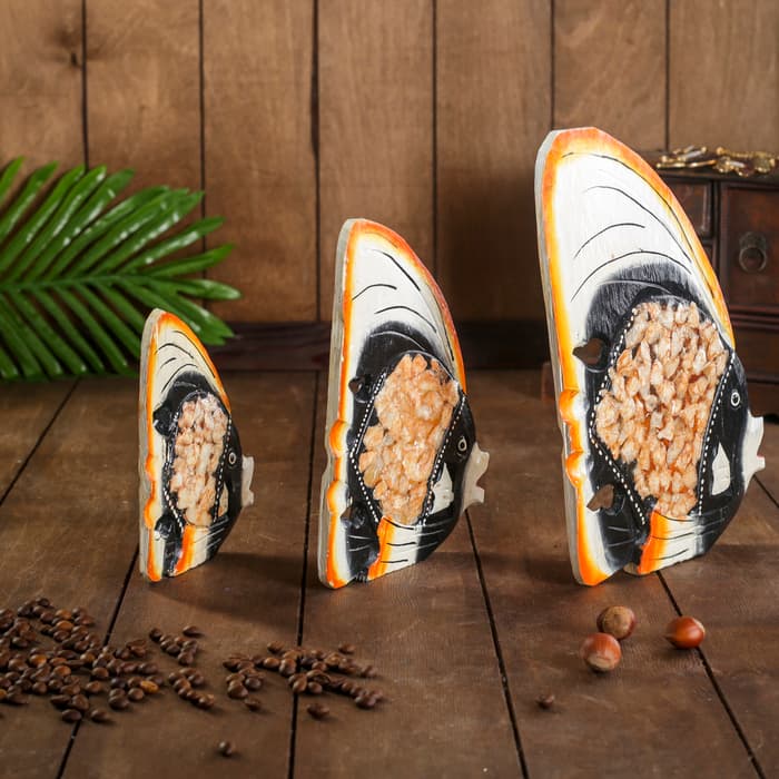 Сувенирный набор «Рыбки с оранжевым краем», 20×8×25 см, дерево