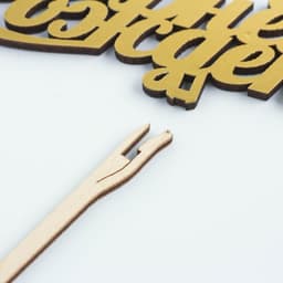 Топпер для торта деревянный «С Днём Рождения», золотой, 14.3×5 см