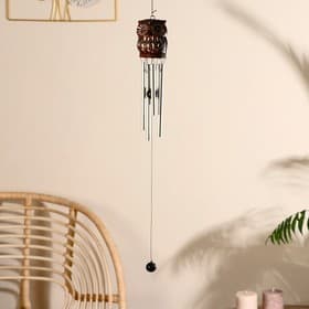 Музыка ветра «Сова с цветочками», 5×5×40 см, дерево, металл