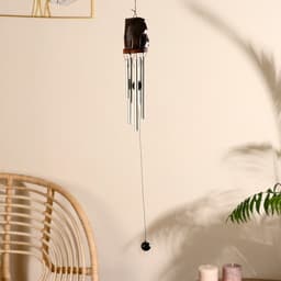 Музыка ветра «Сова с цветочками», 5×5×40 см, дерево, металл