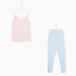 Пижама женская (брюки, топ) KAFTAN «Облачка», размер 40-42, цвет голубой, розовый