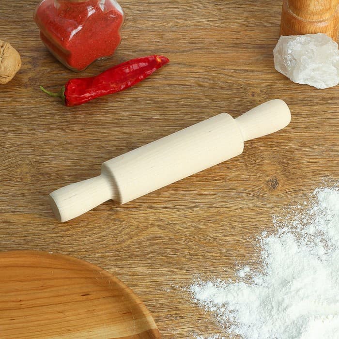 Скалка для теста «Мини», дерево берёза, 20×3.5 см