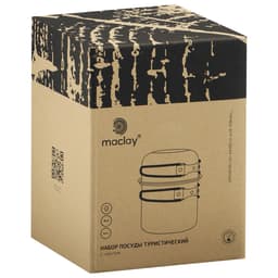 Набор туристической посуды maclay: 2 кастрюли, вилка, ложка, нож