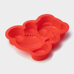 Форма для выпечки Доляна «Мишка», силикон, 17.5×15×3 см, красный